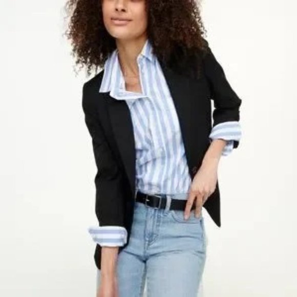 J Crew Jackets & Blazers - J.Crew $198 Petite One Button Blazer in Black Size 10P BO598